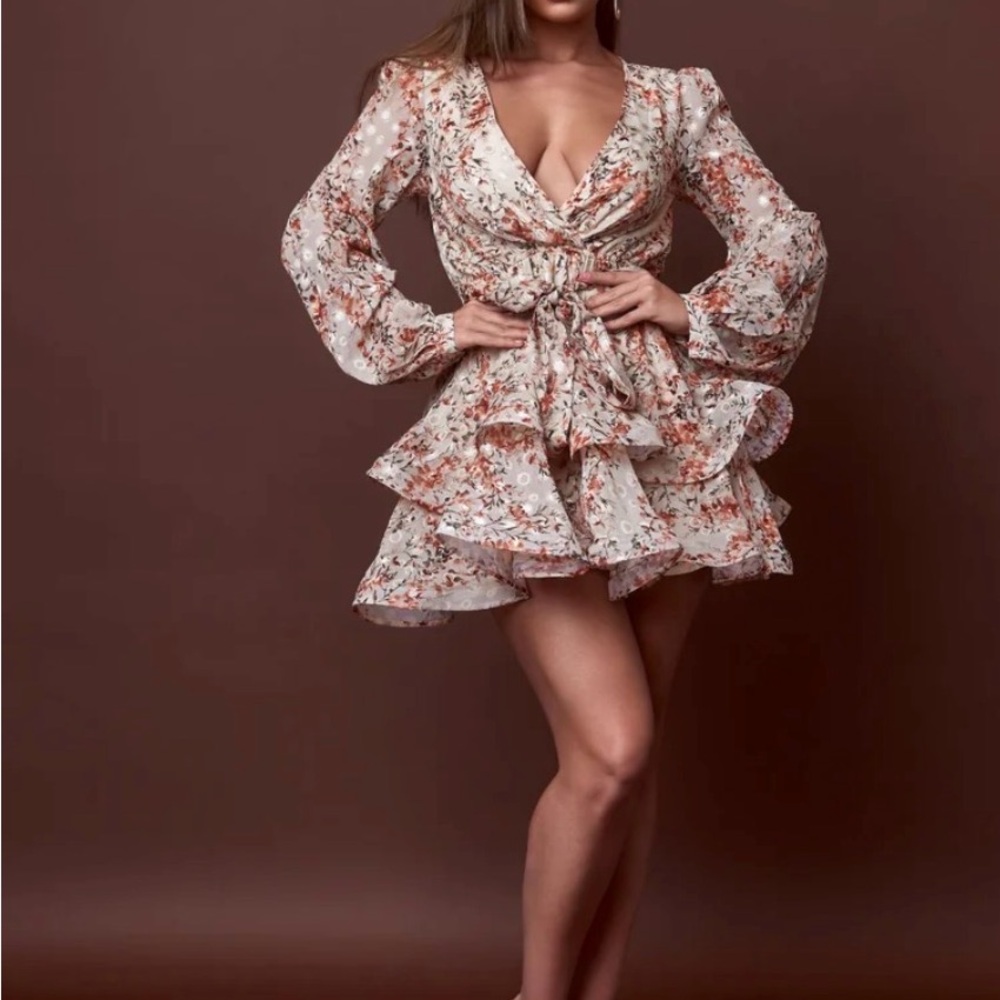 Morey Faith Collection Floral Mini Dress Size S